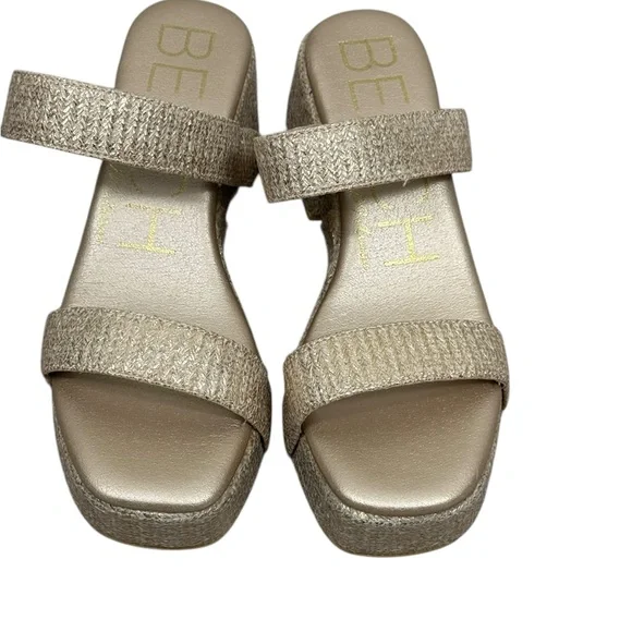 Beach by Matisse sable gold platform sandals size 7 - Picture 2 of 11